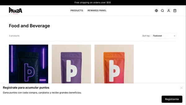 Ejemplo de pop-up tipo banner en la parte inferior de una tienda
